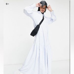 ASOS DESIGN stripe maxi shirt dress with Pepham